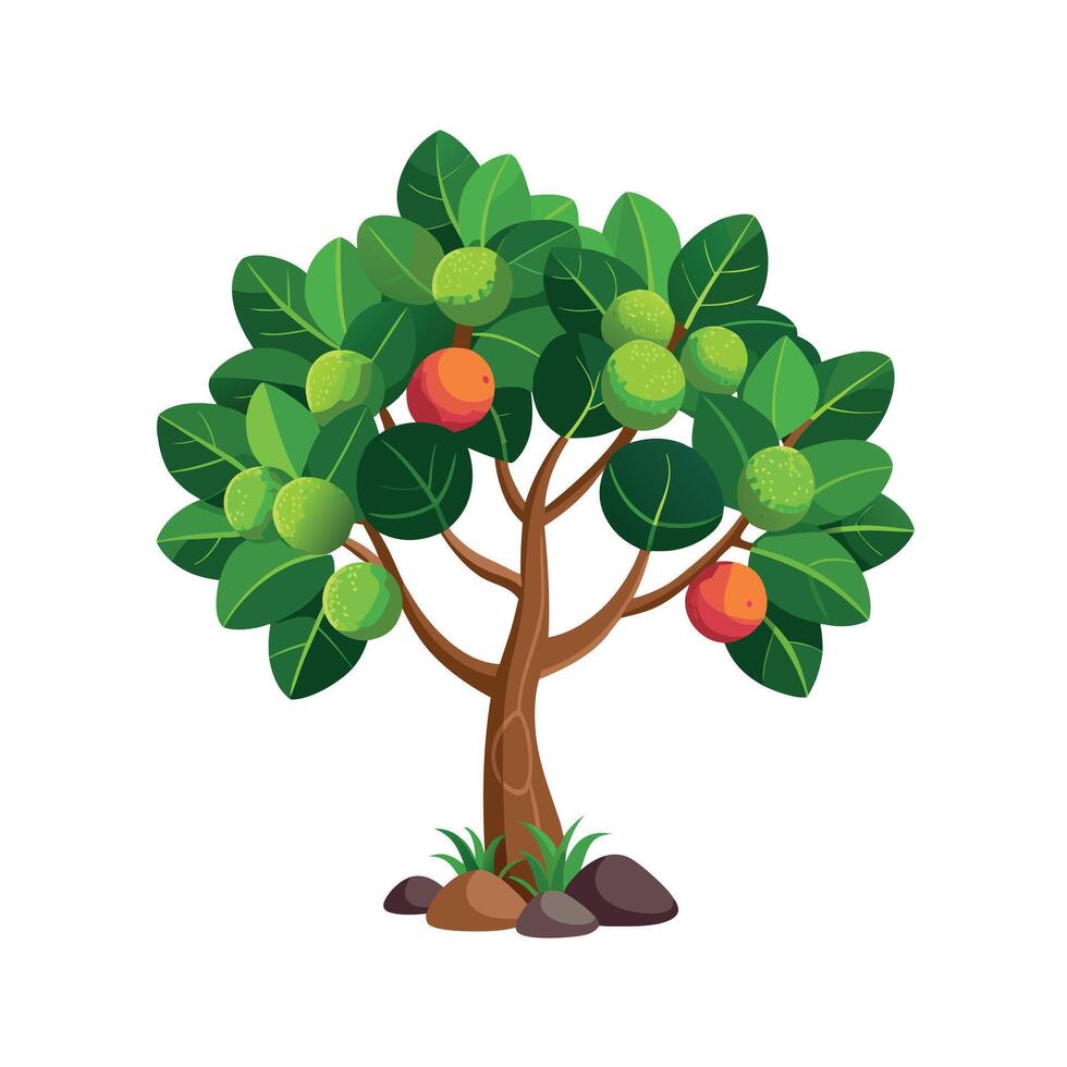 Beautiful Single Big Tree Illustration vector