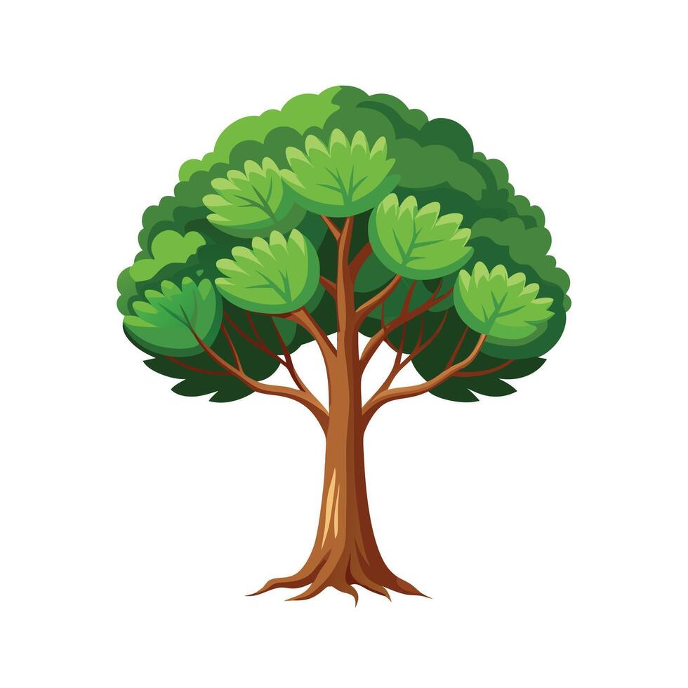 Beautiful Single Big Tree Illustration vector