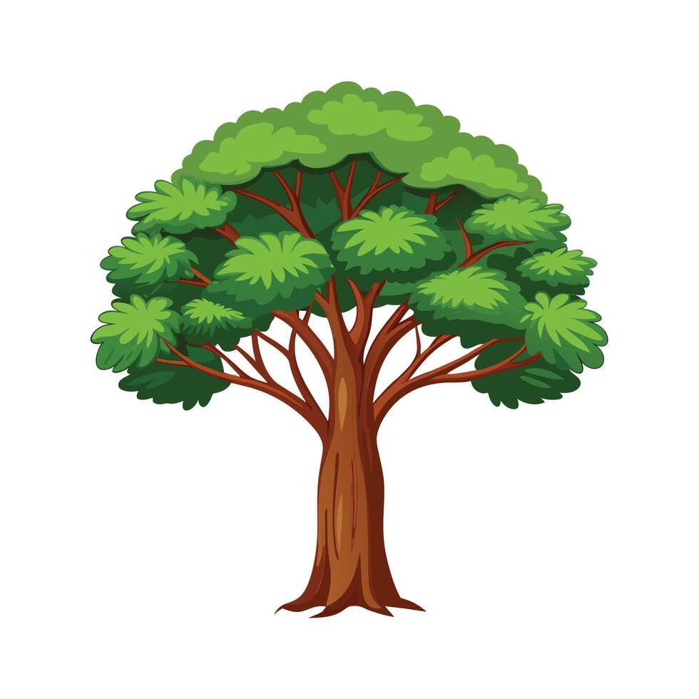 Beautiful Single Big Tree Illustration vector
