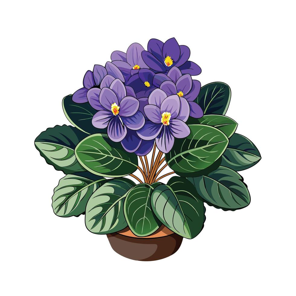 Beautiful Flowerpot Houseplant Illustration vector