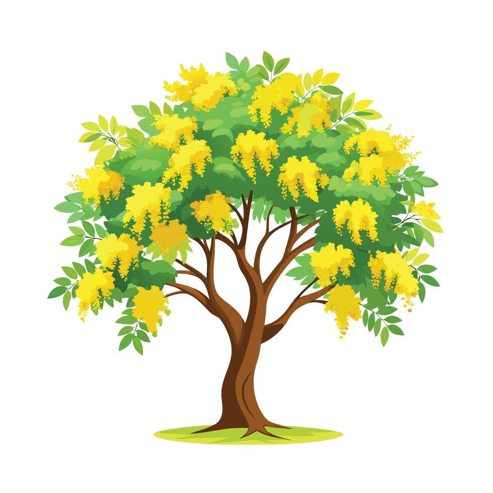 Beautiful Single Big Tree Illustration vector