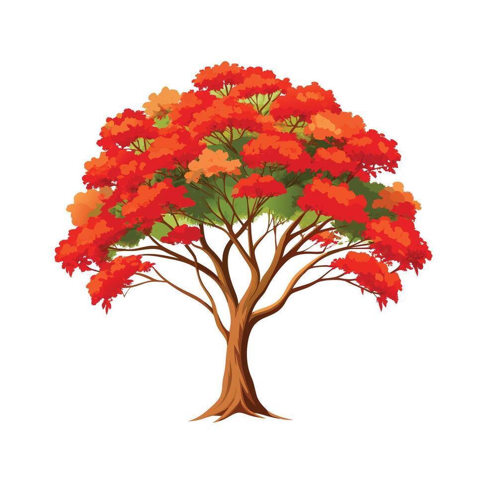 Beautiful Single Big Tree Illustration vector