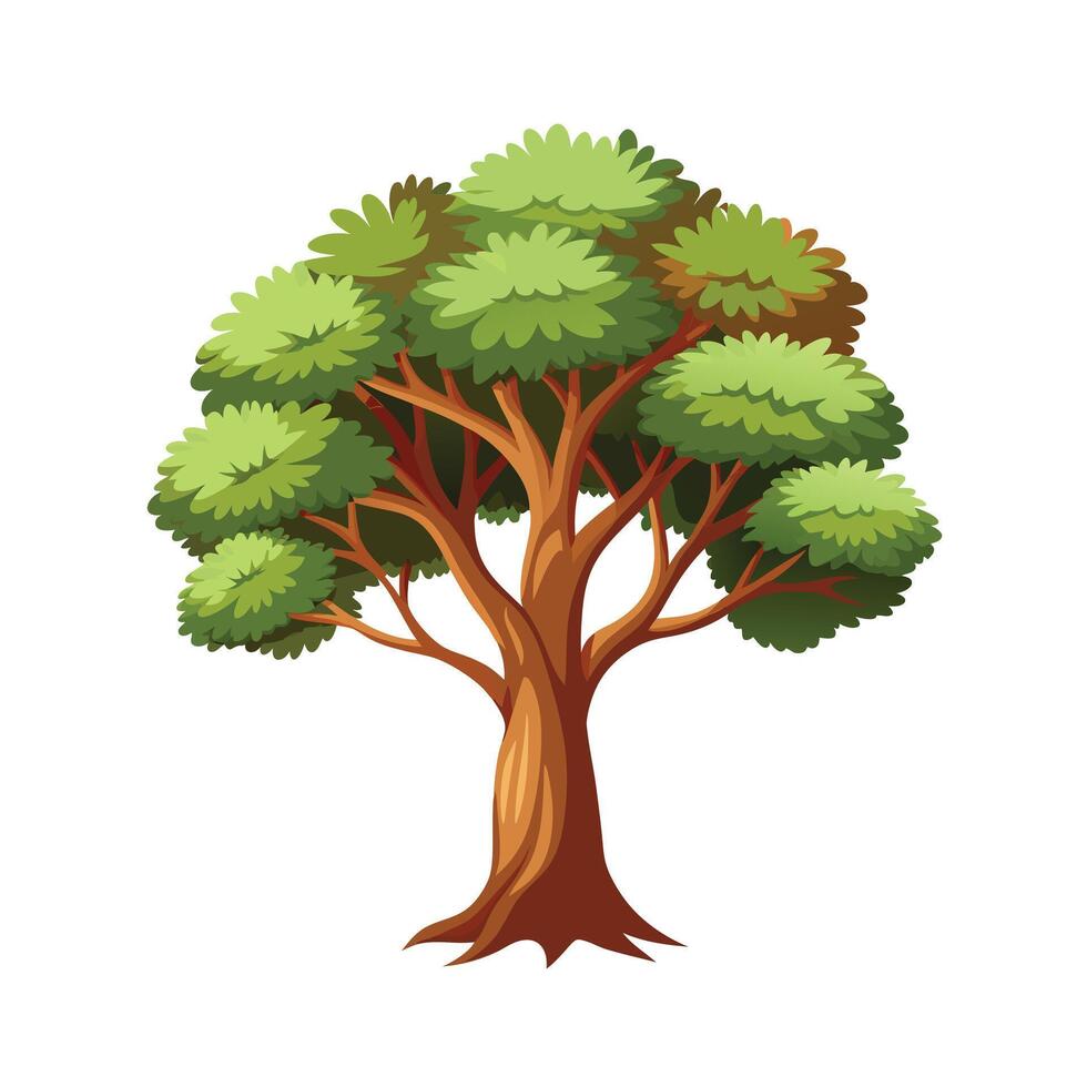 Beautiful Single Big Tree Illustration vector