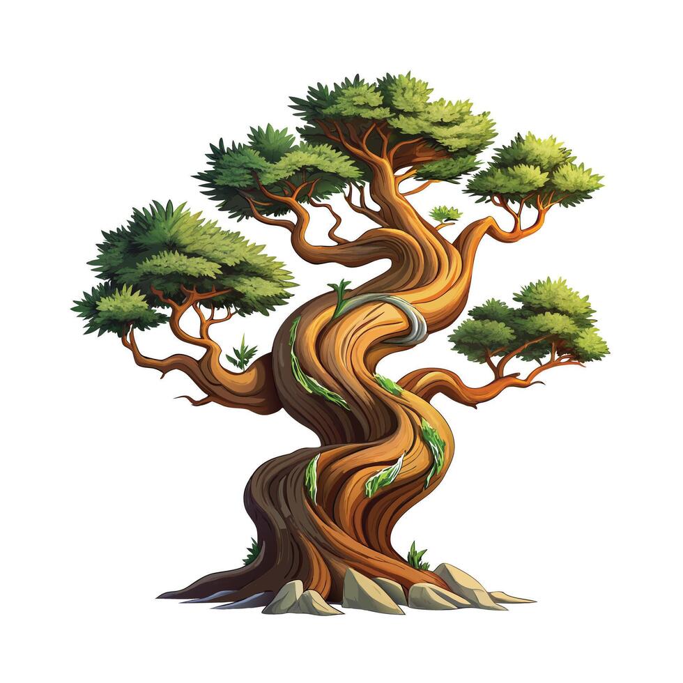 Beautiful Single Big Tree Illustration vector