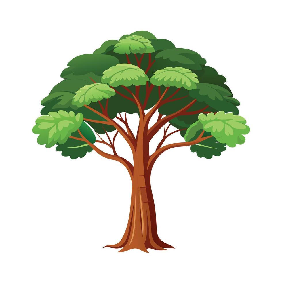 Beautiful Single Big Tree Illustration vector