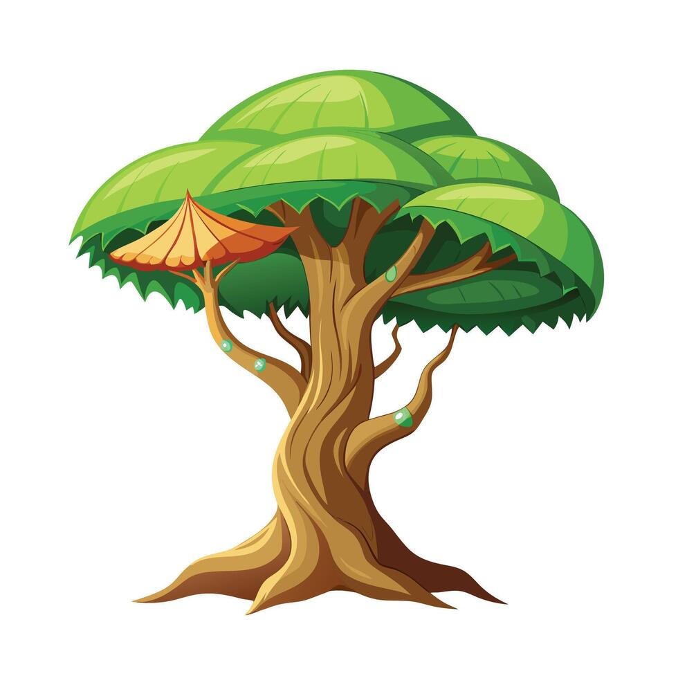 Beautiful Single Big Tree Illustration vector