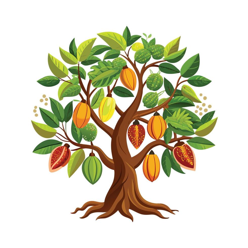Beautiful Single Big Tree Illustration vector