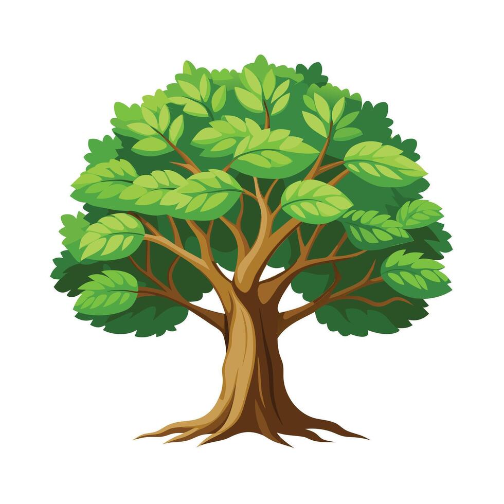 Beautiful Single Big Tree Illustration vector