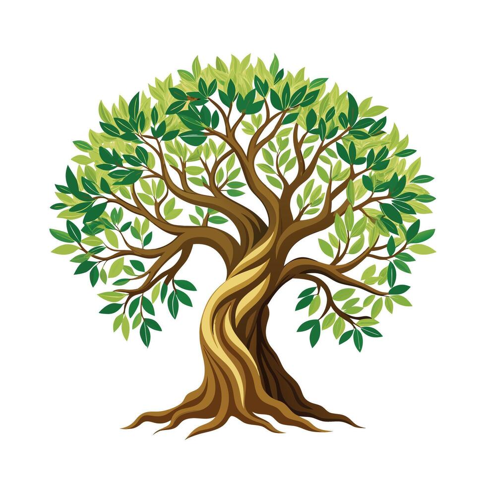 Beautiful Single Big Tree Illustration vector