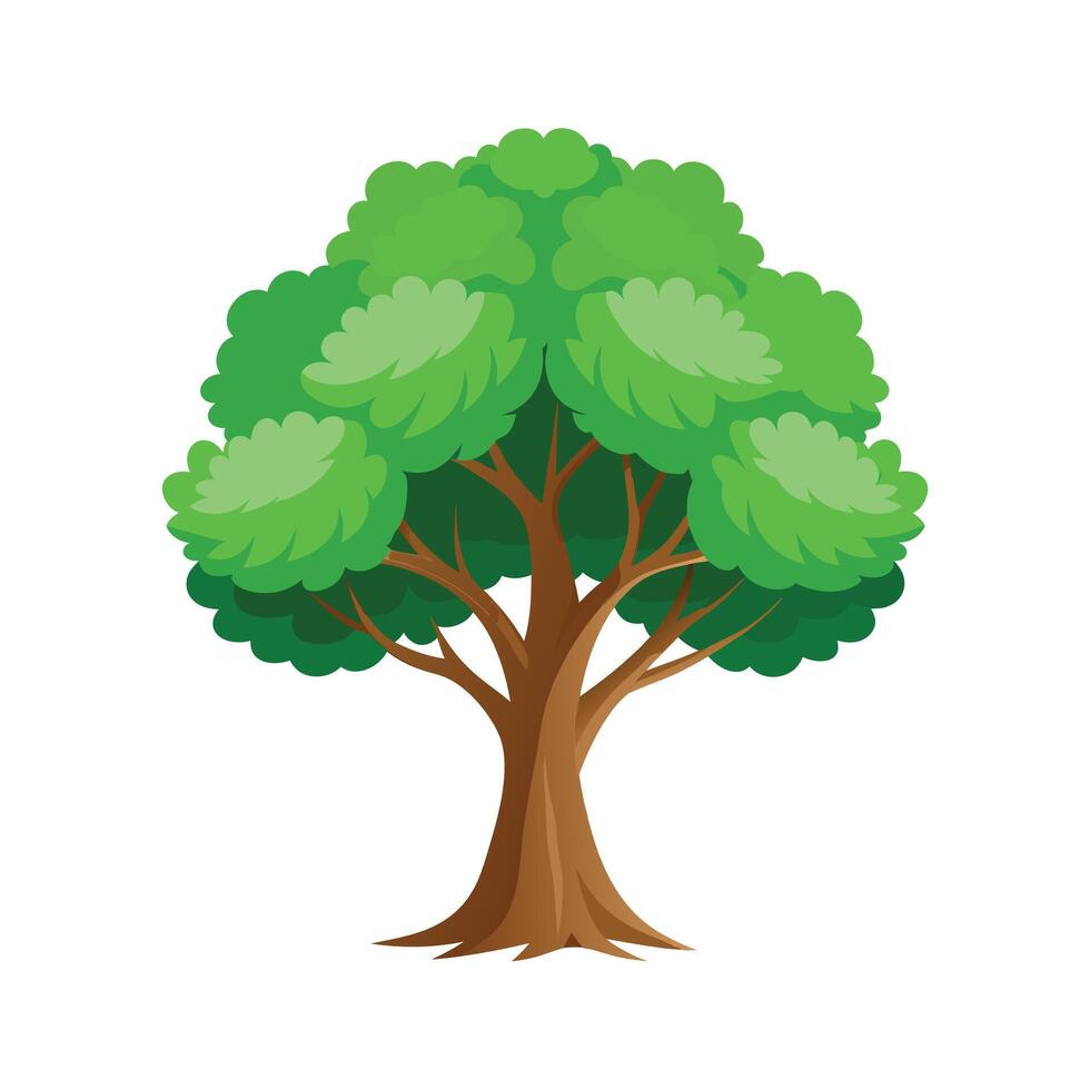Beautiful Single Big Tree Illustration vector