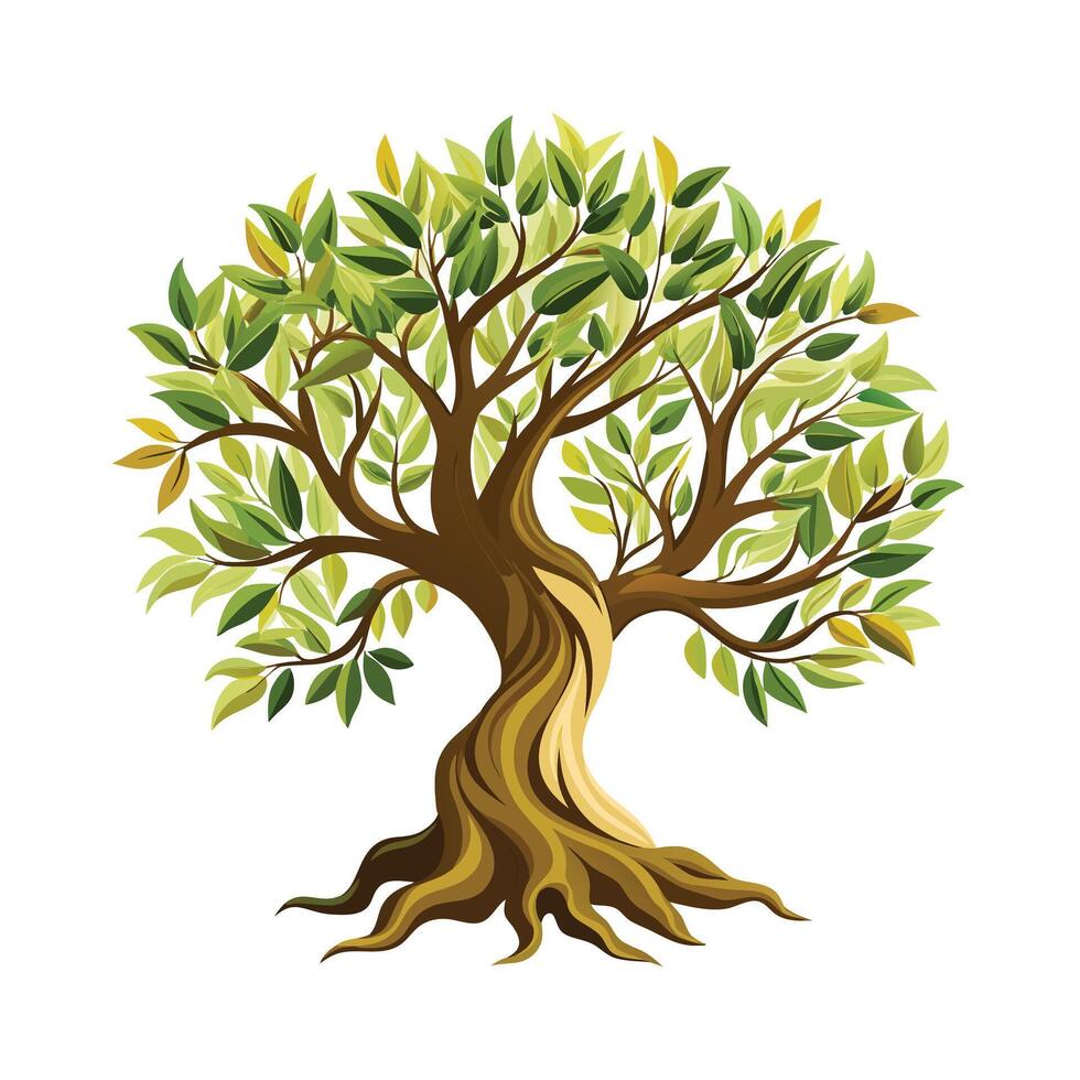 Beautiful Single Big Tree Illustration vector