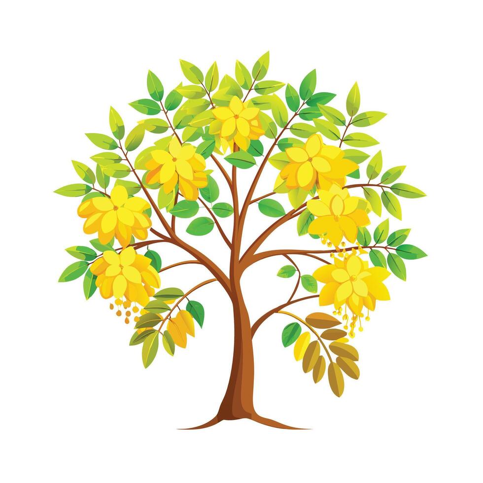 Beautiful Single Big Tree Illustration vector
