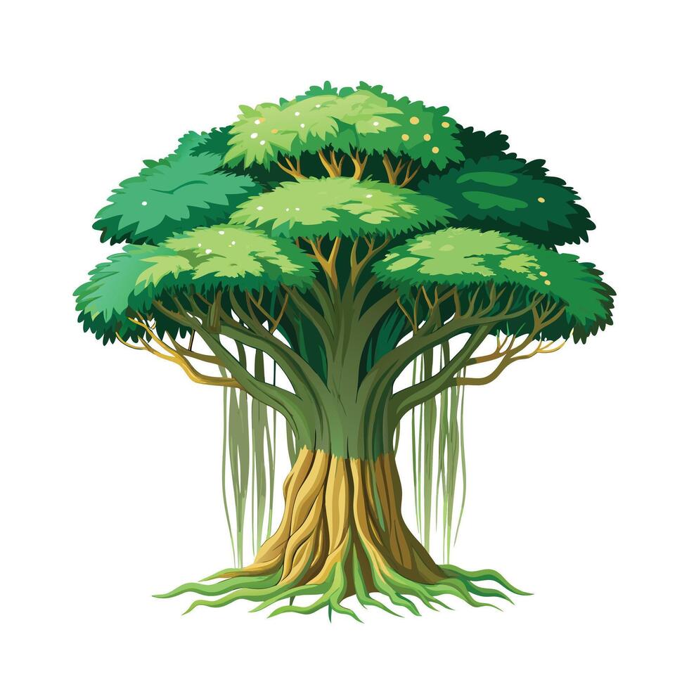 Beautiful Single Big Tree Illustration vector