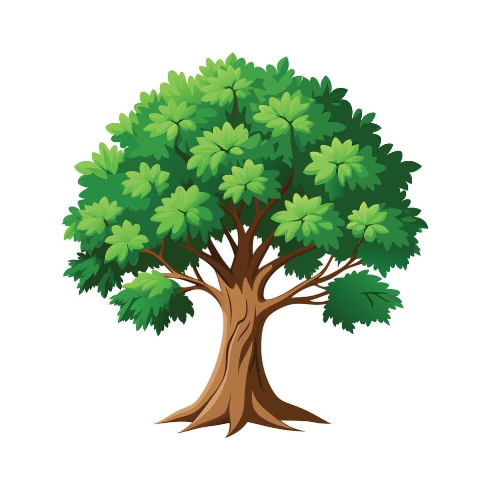 Beautiful Single Big Tree Illustration vector