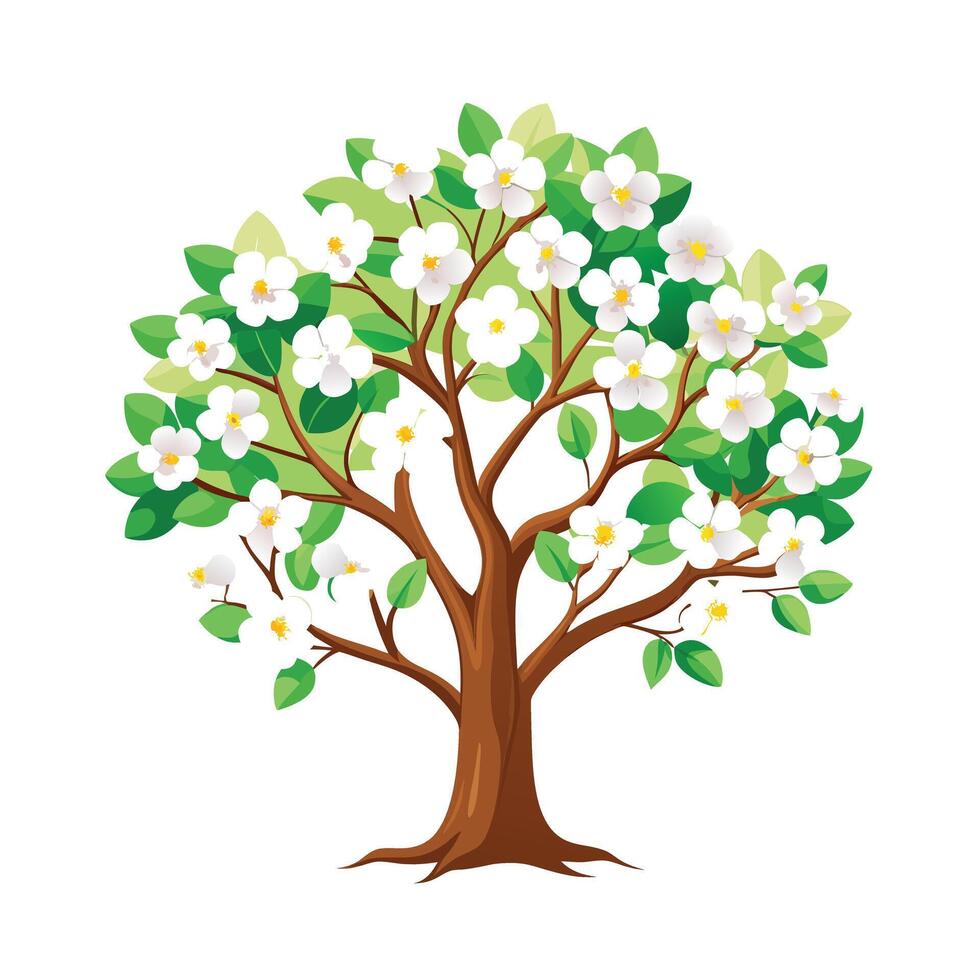 Beautiful Single Big Tree Illustration vector