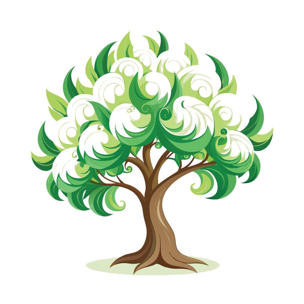 Beautiful Single Big Tree Illustration vector