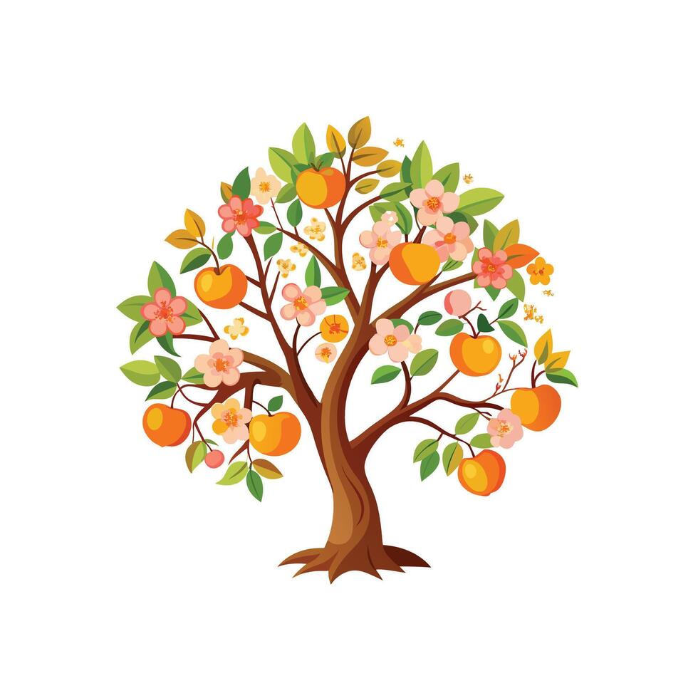 Beautiful Single Big Tree Illustration vector