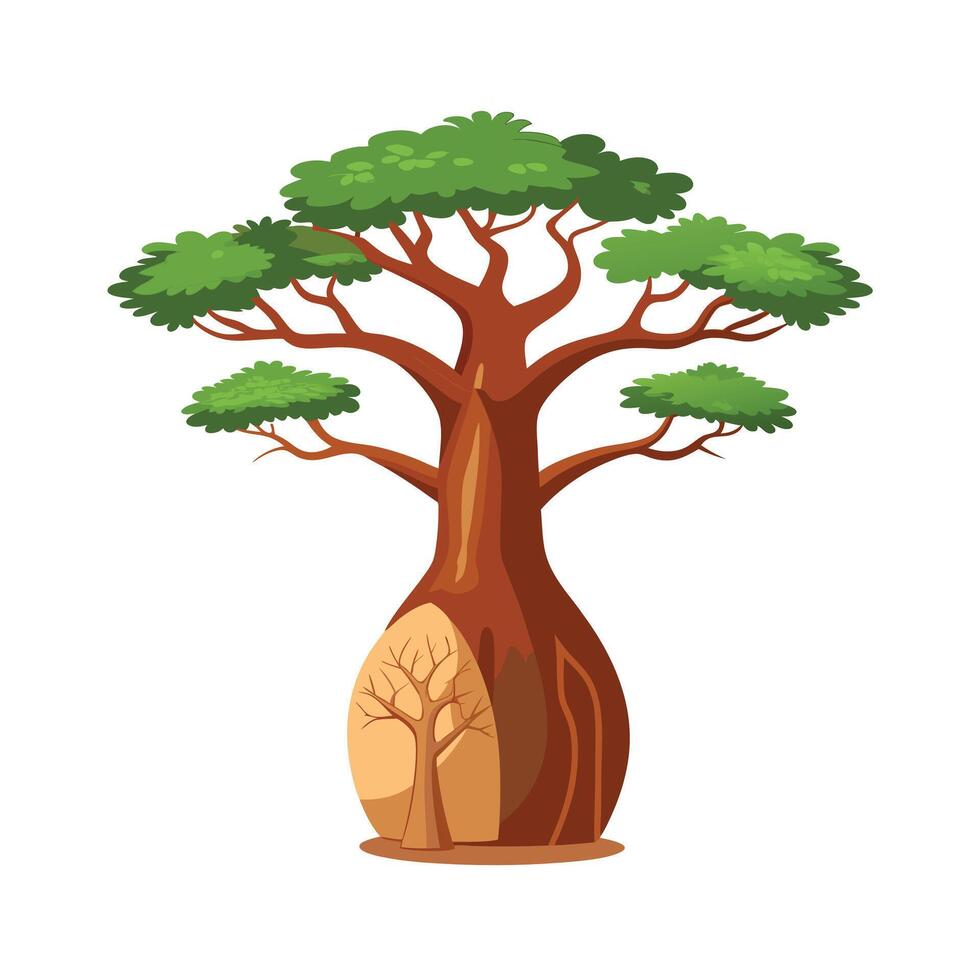 Beautiful Single Big Tree Illustration vector