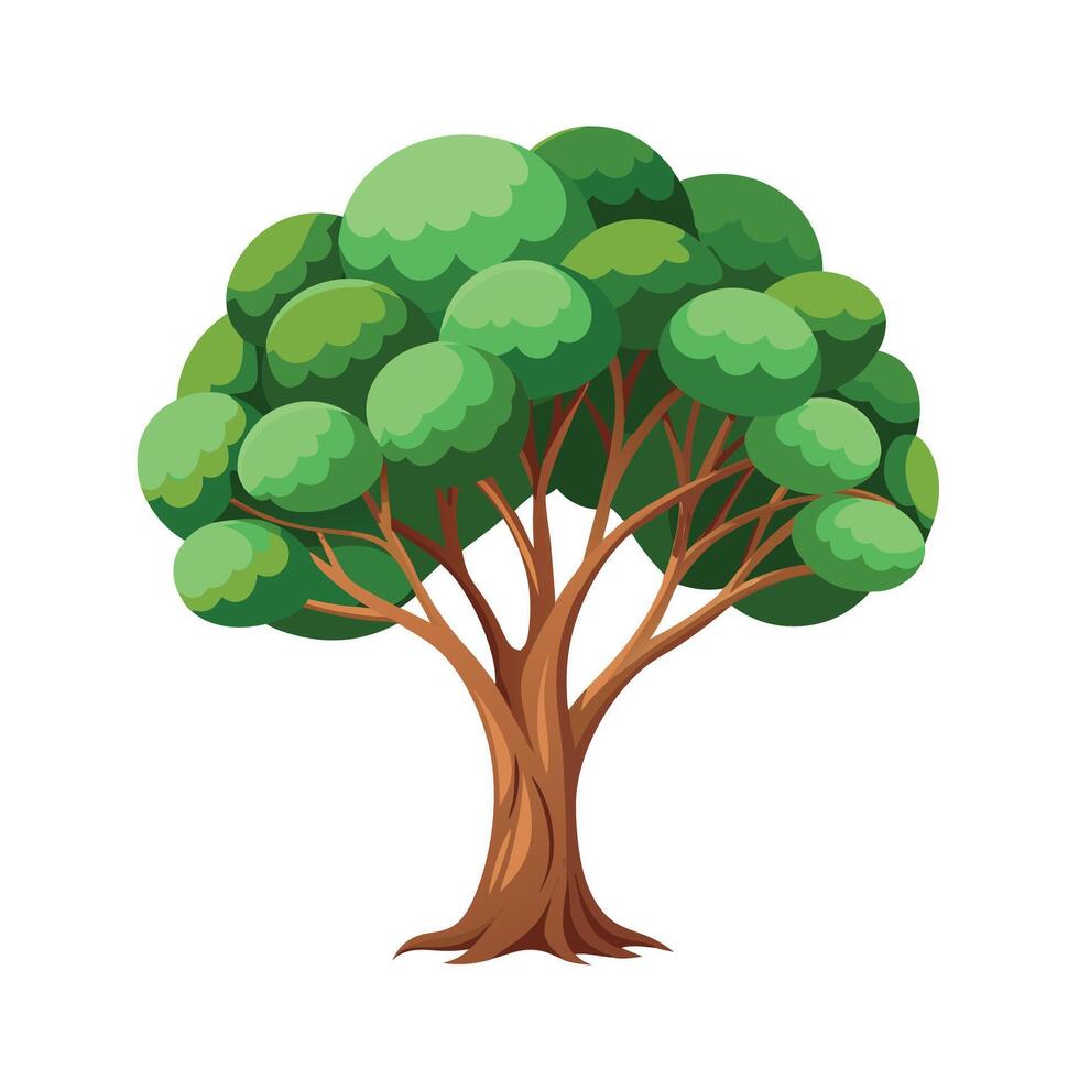 Beautiful Single Big Tree Illustration vector