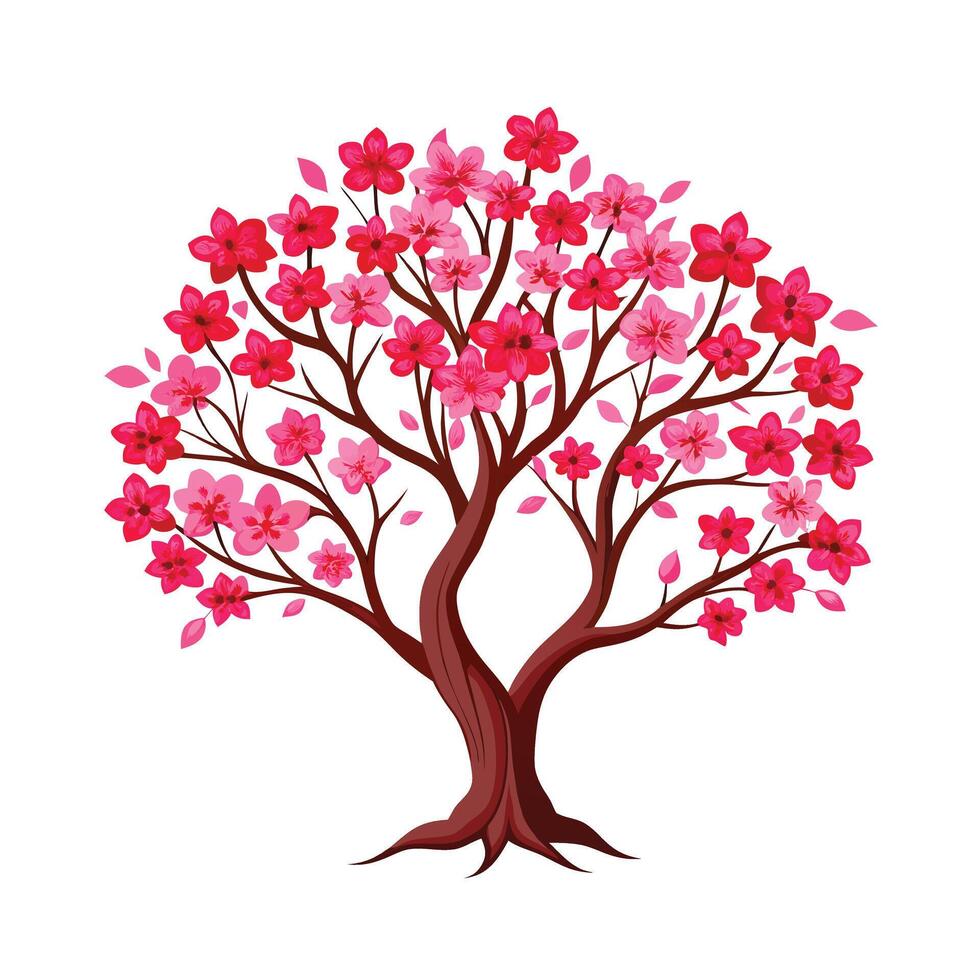 Beautiful Single Big Tree Illustration vector