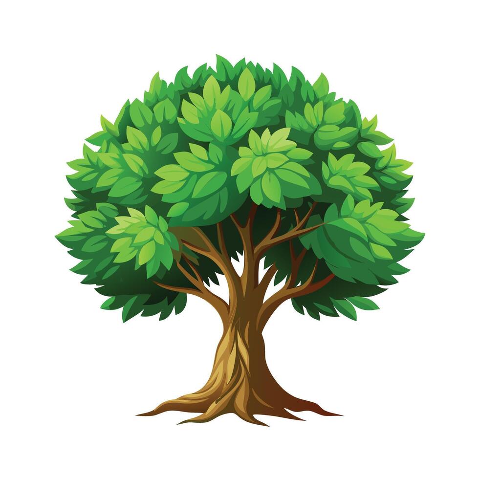Beautiful Single Big Tree Illustration vector
