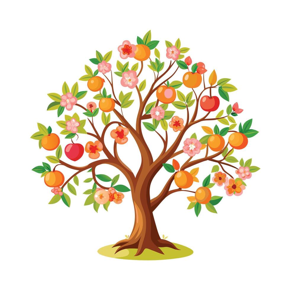 Beautiful Single Big Tree Illustration vector
