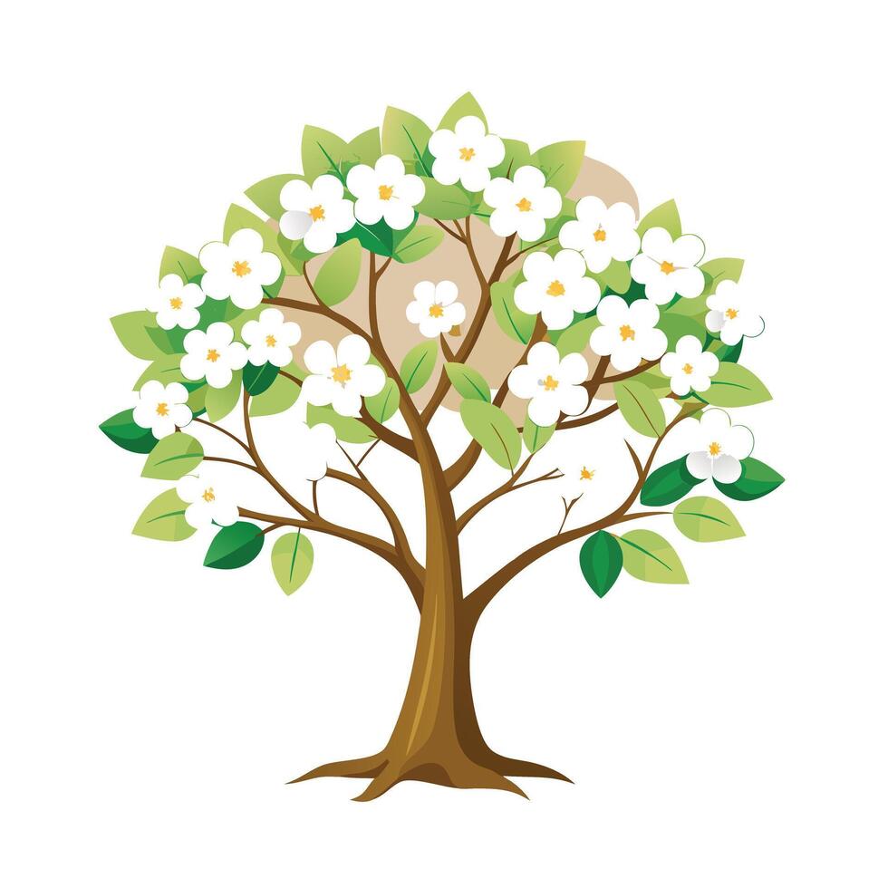 Beautiful Single Big Tree Illustration vector