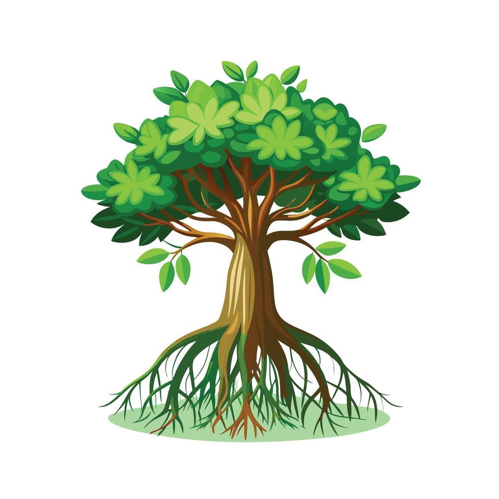 Beautiful Single Big Tree Illustration vector