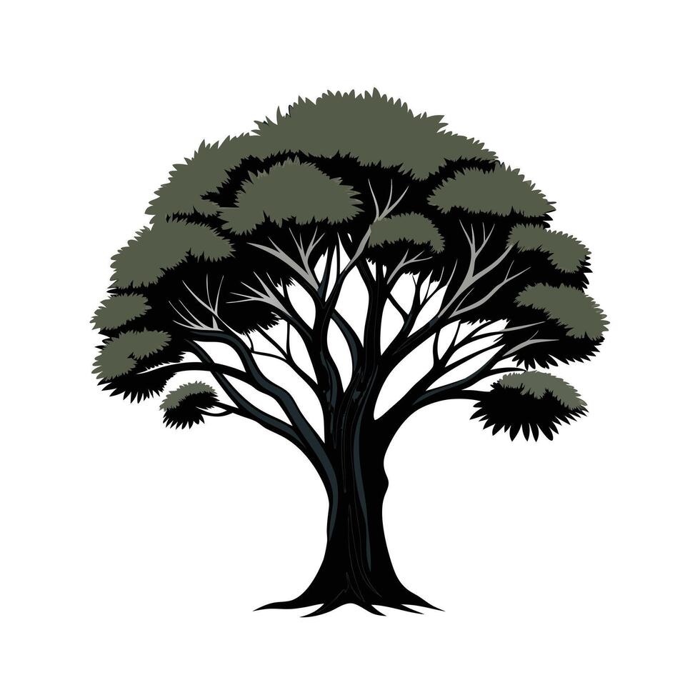 Beautiful Single Big Tree Illustration vector