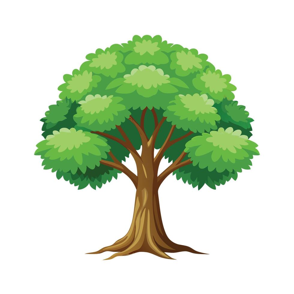 Beautiful Single Big Tree Illustration vector
