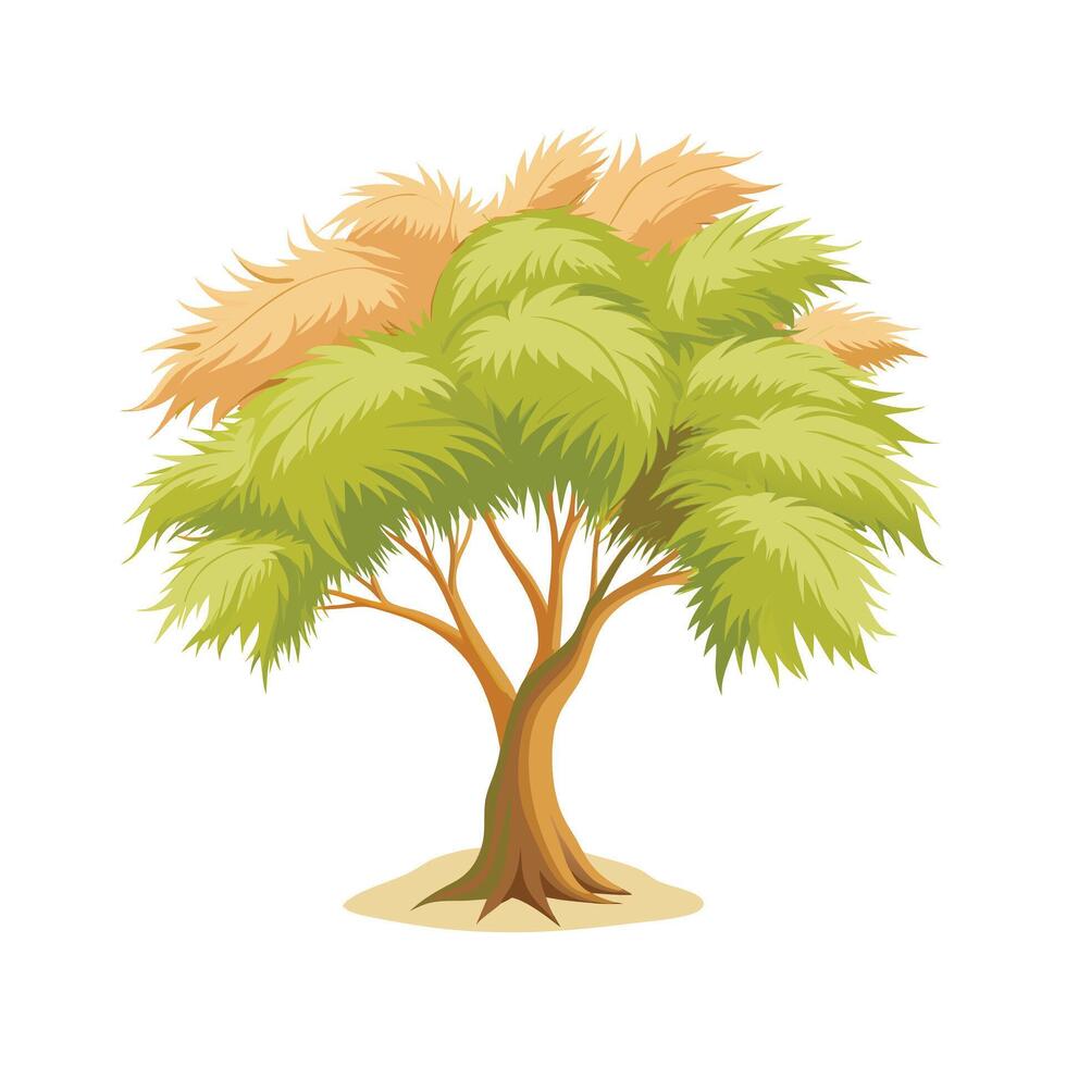 Beautiful Single Big Tree Illustration vector