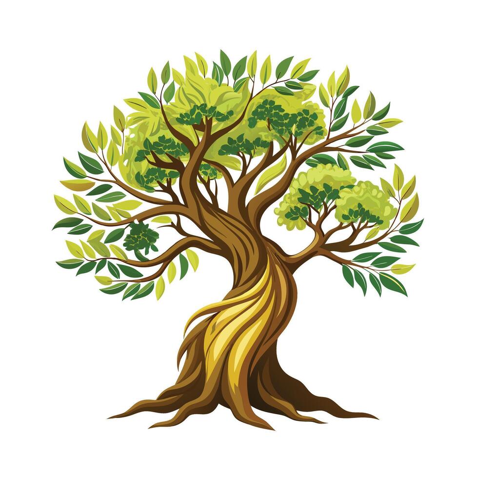 Beautiful Single Big Tree Illustration vector