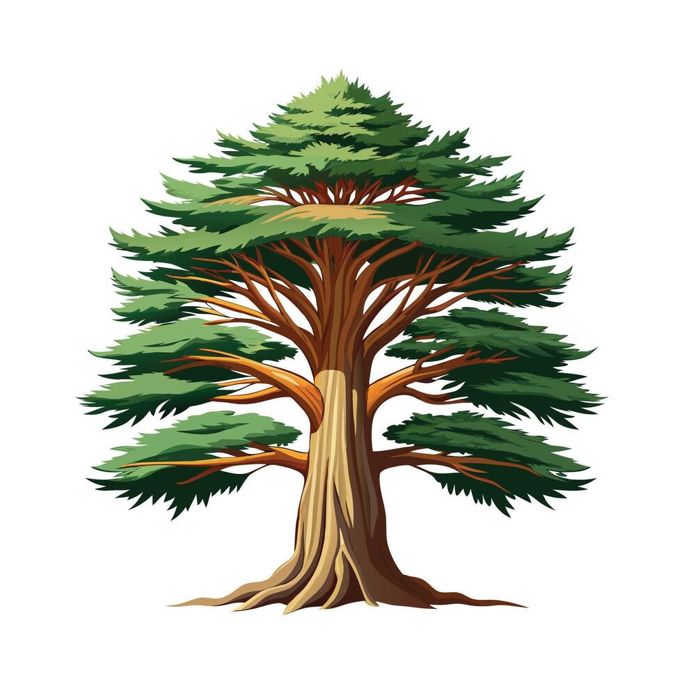 Beautiful Single Big Tree Illustration vector