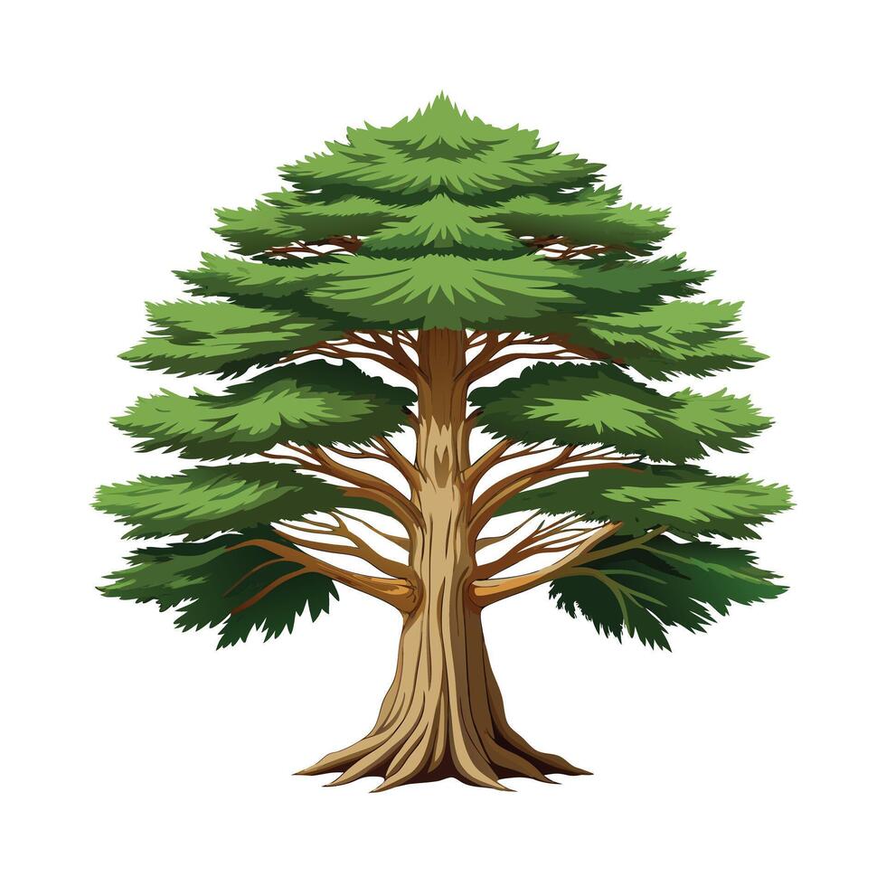 Beautiful Single Big Tree Illustration vector