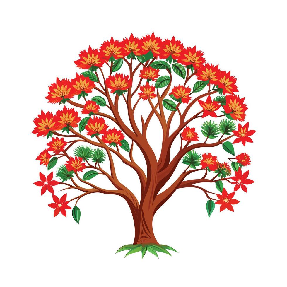 Beautiful Single Big Tree Illustration vector