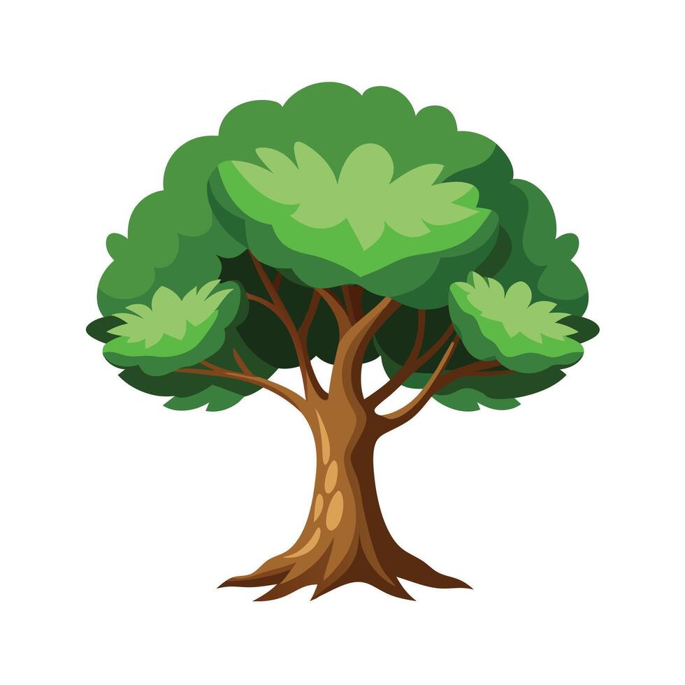 Beautiful Single Big Tree Illustration vector
