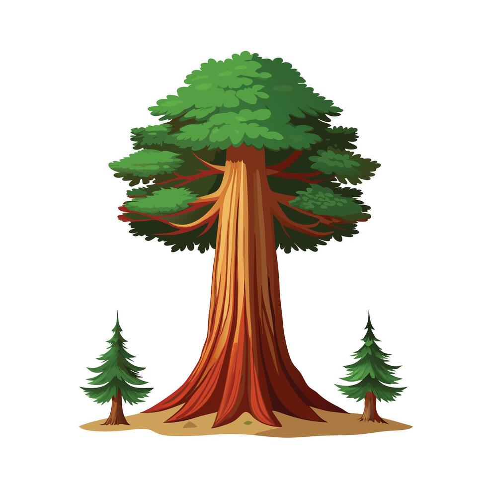 Beautiful Single Big Tree Illustration vector