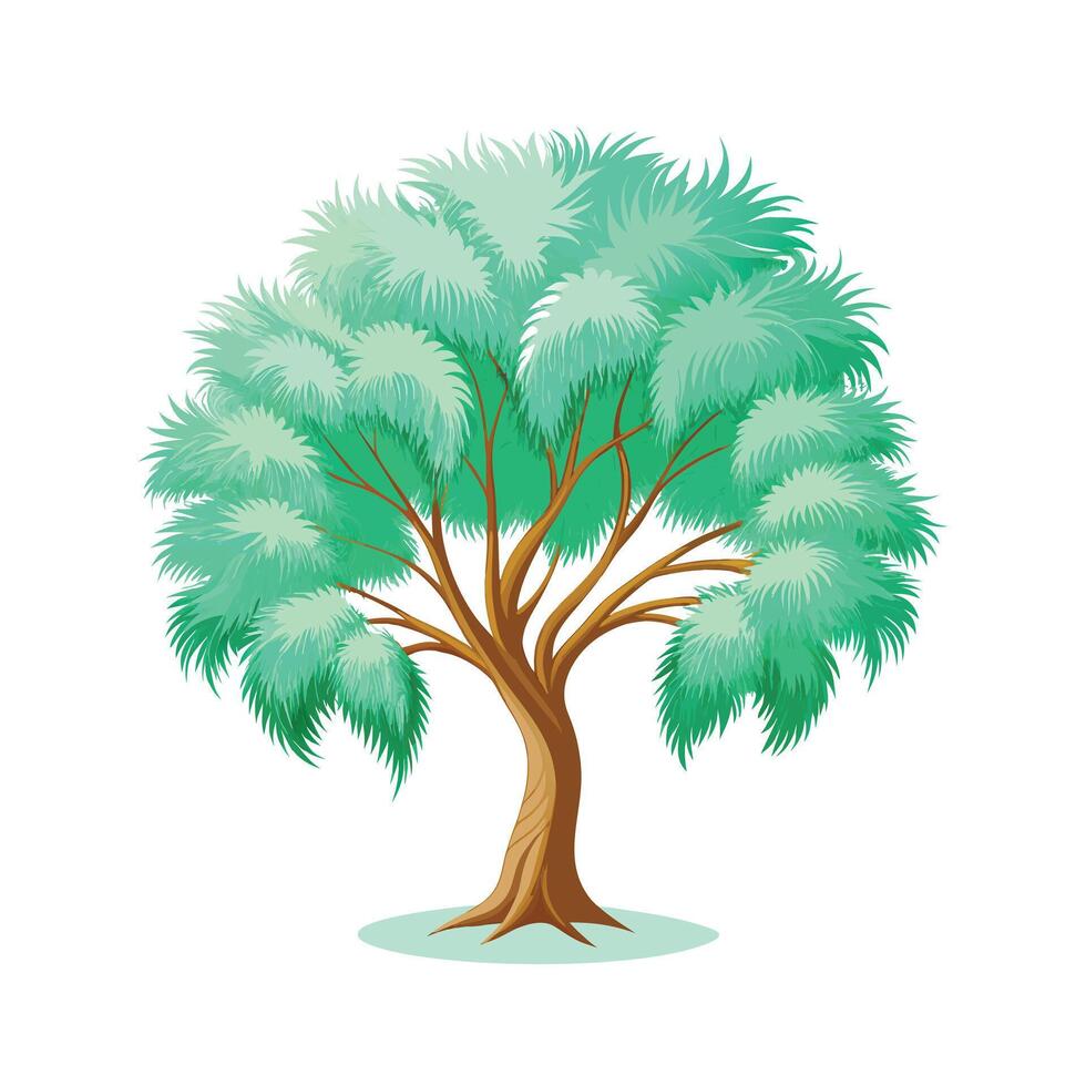 Beautiful Single Big Tree Illustration vector