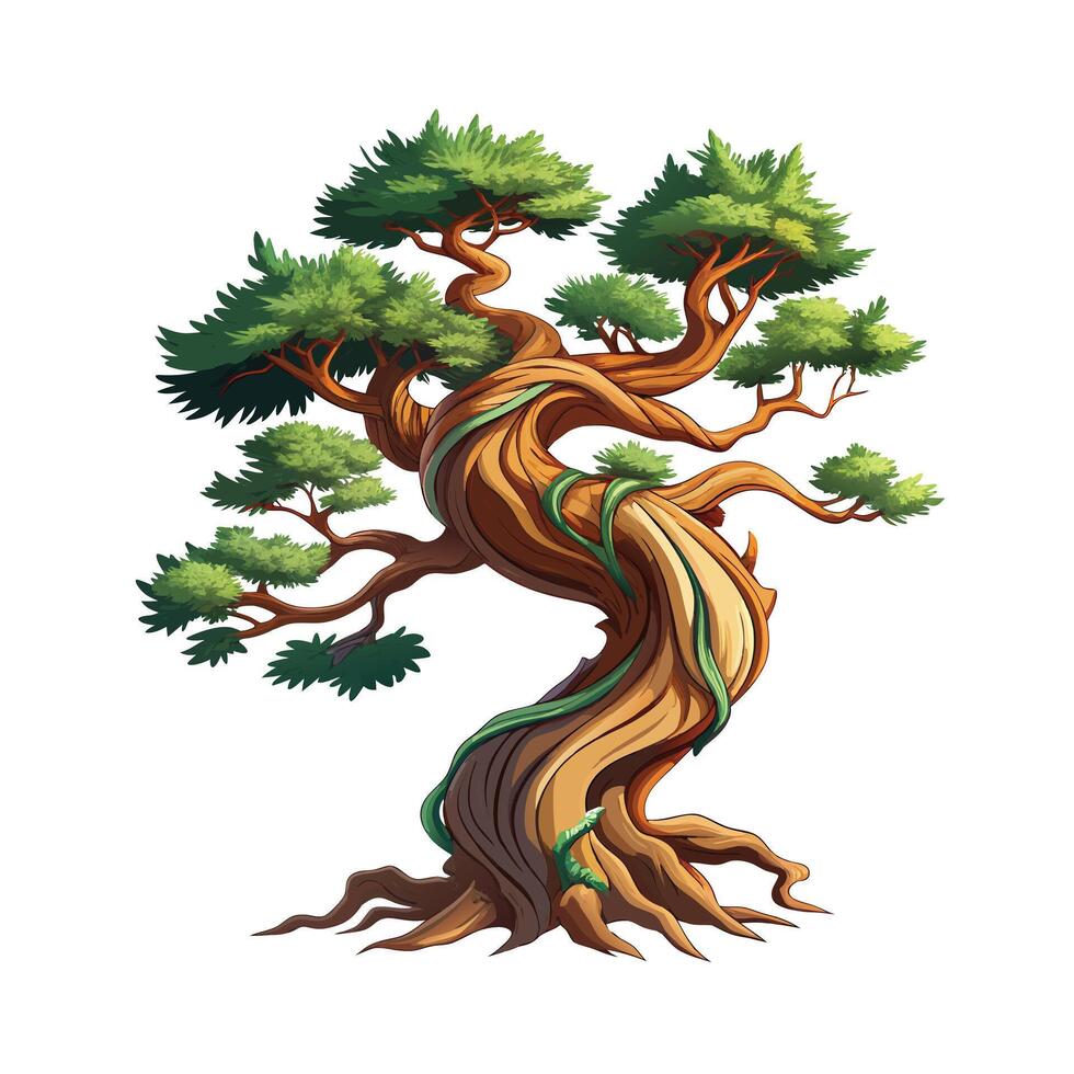 Beautiful Single Big Tree Illustration vector