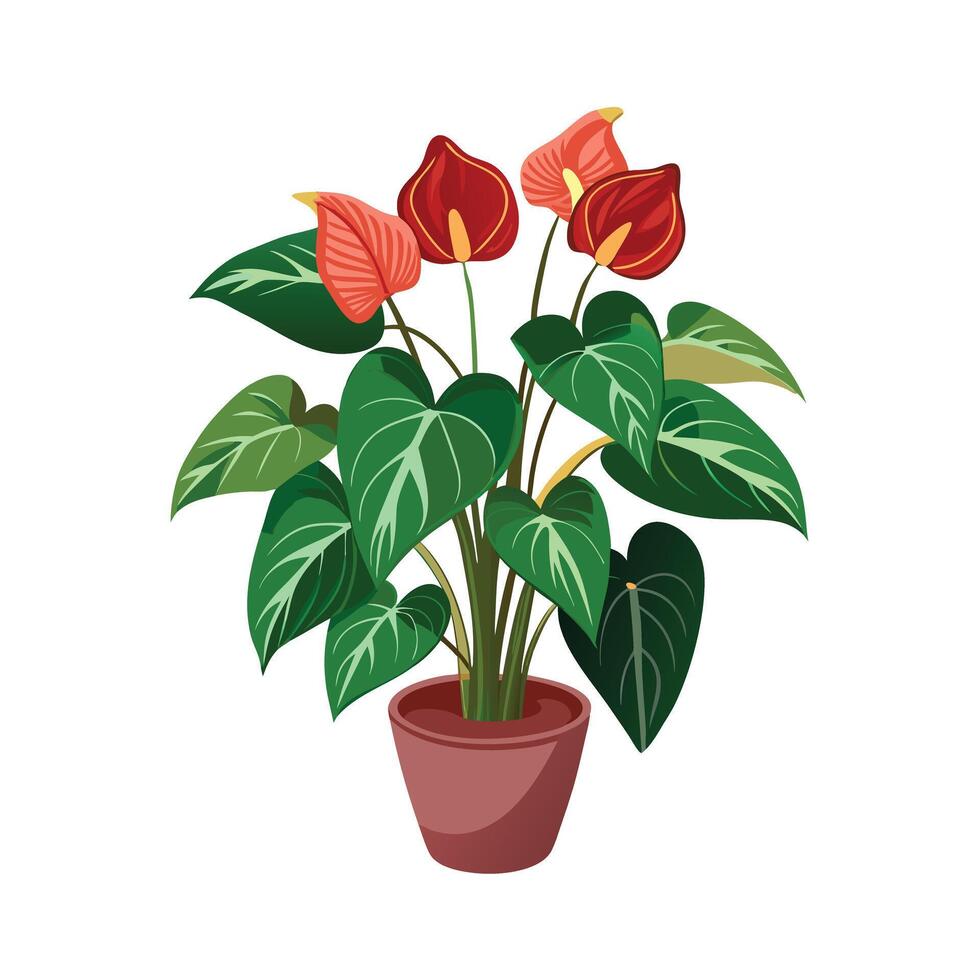 Beautiful Flowerpot Houseplant Illustration vector