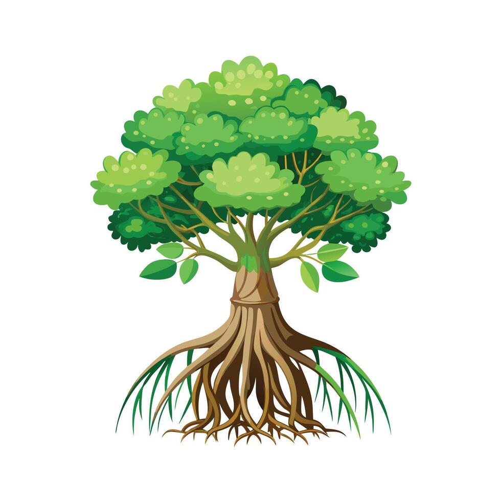 Beautiful Single Big Tree Illustration vector