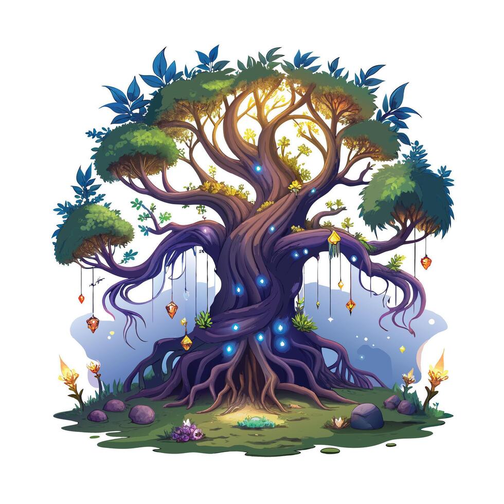 Beautiful Single Big Tree Illustration vector