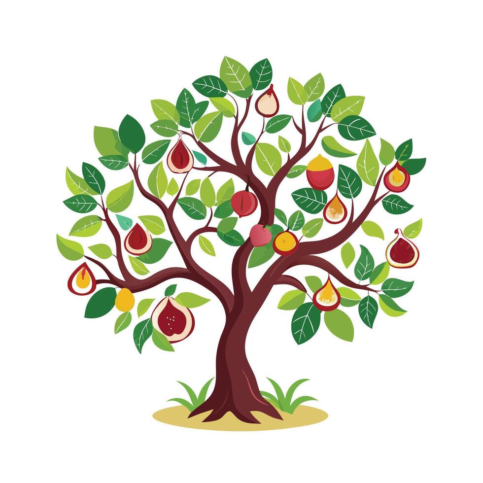 Beautiful Single Big Tree Illustration vector