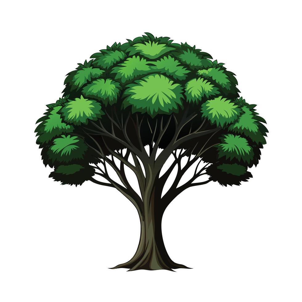 Beautiful Single Big Tree Illustration vector