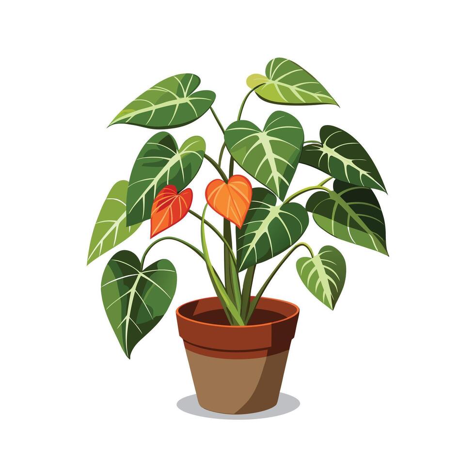 Beautiful Flowerpot Houseplant Illustration vector