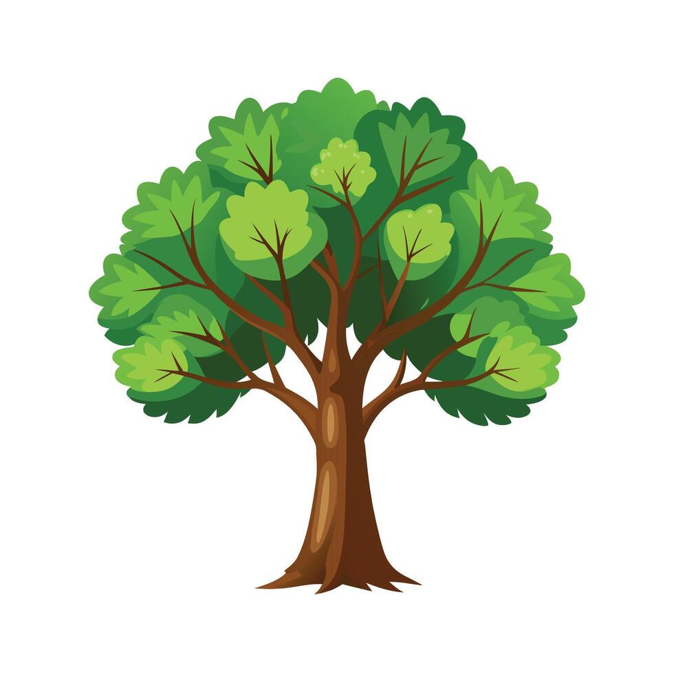 Beautiful Single Big Tree Illustration vector