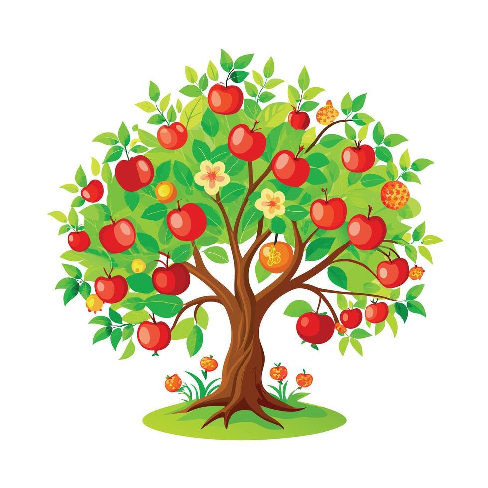 Beautiful Single Big Tree Illustration vector