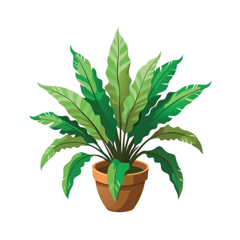 Beautiful Flowerpot Houseplant Illustration vector