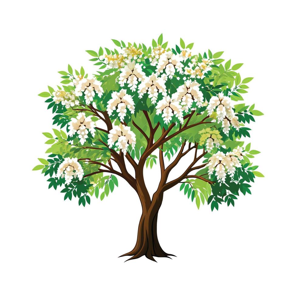 Beautiful Single Big Tree Illustration vector