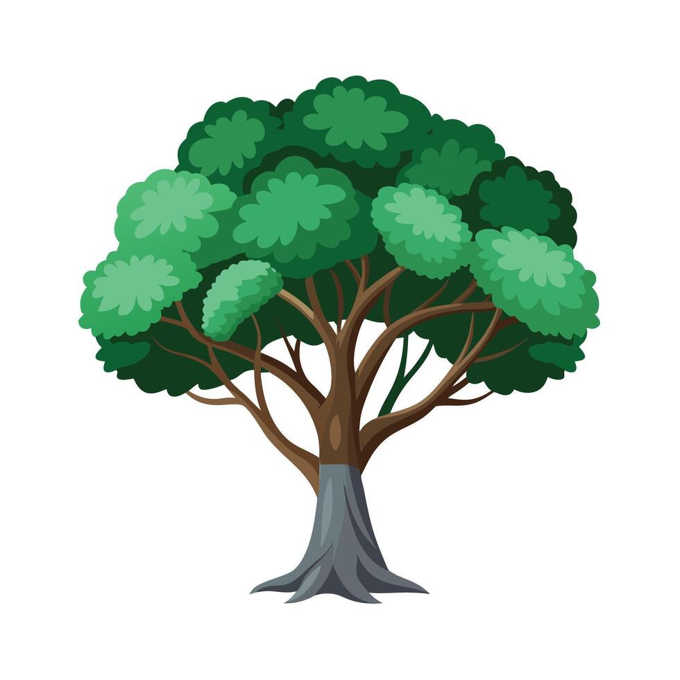 Beautiful Single Big Tree Illustration vector